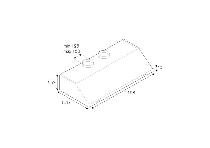 120 Undermount Hood 2 Motors | Bertazzoni